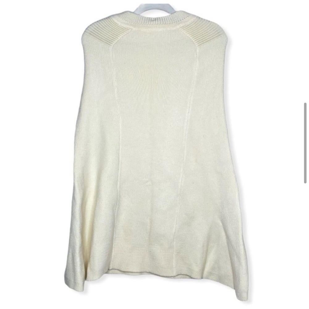Cottage core cape vintage cream knit poncho sweater - Picture 6 of 6